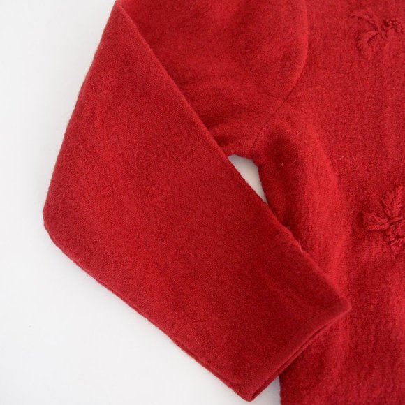 Vintage Tabi Red 100% Wool Button Down Cardigan Size Medium - Picture 10 of 13